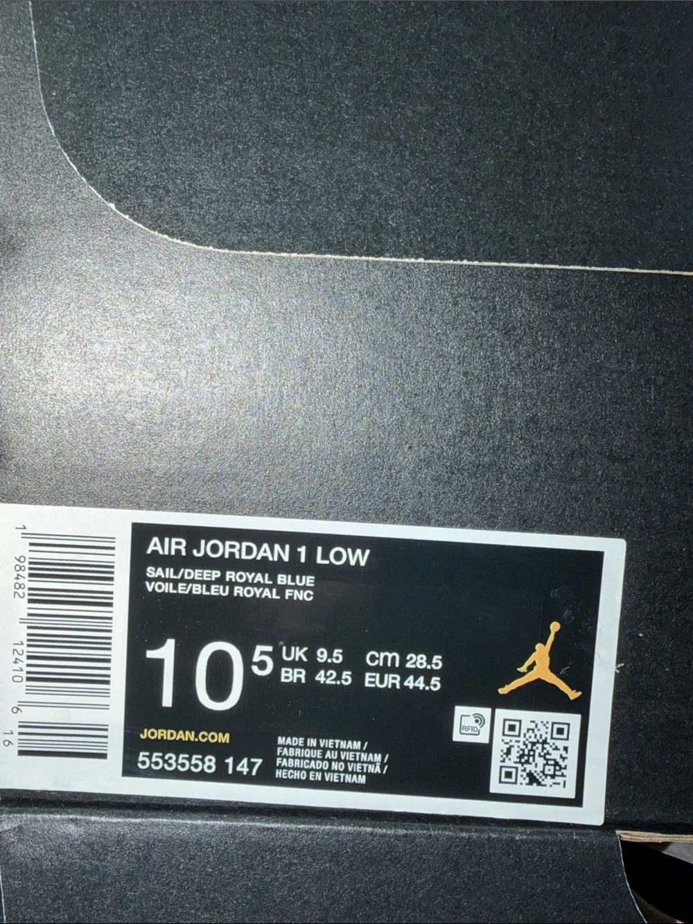 Air Jordan 1 Low Deep Royal Blue 553558-147 Men’s Size 10.5